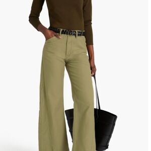 Frame Wide-Leg Pants - Le Baggy Palazzo in Light Green